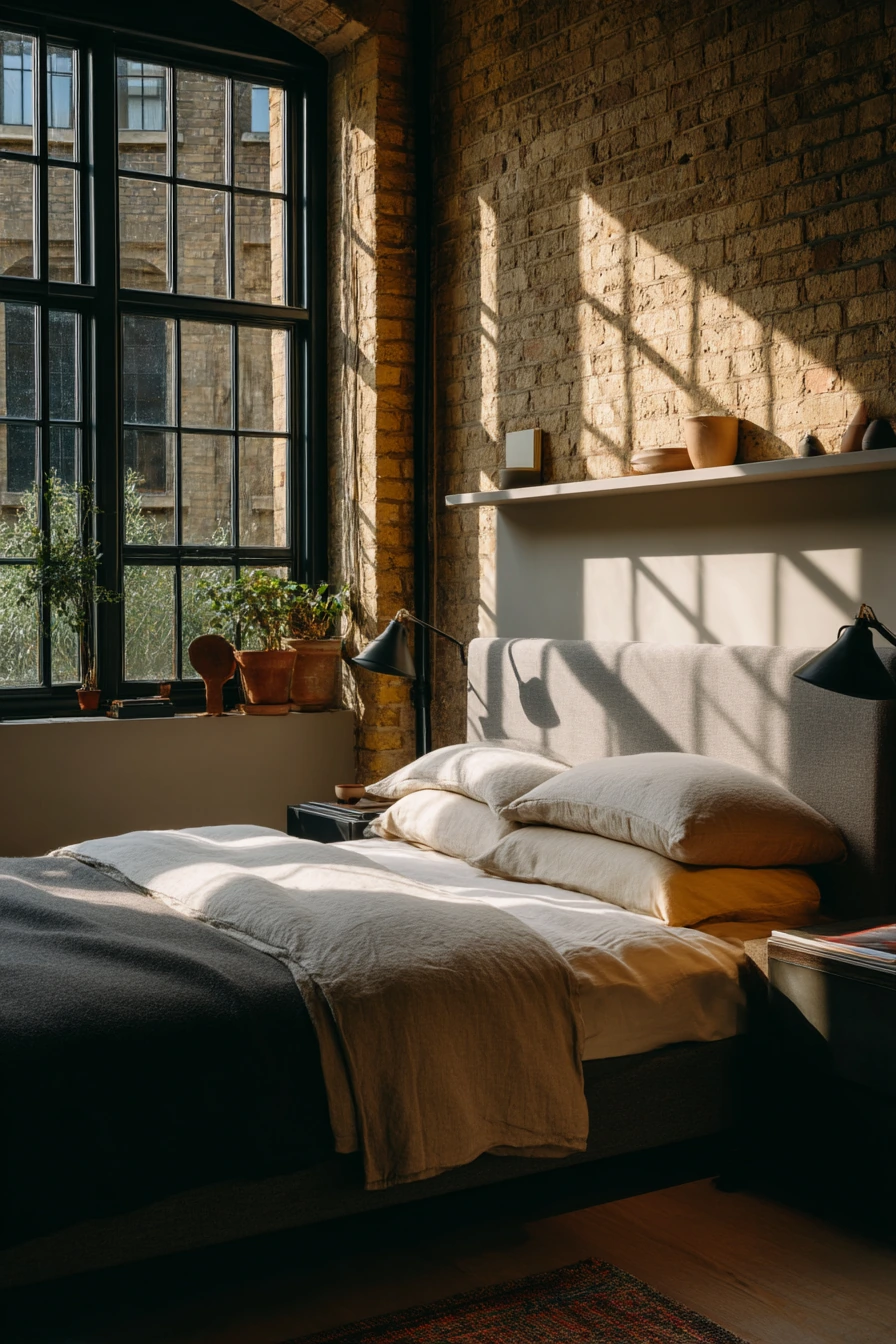 Loft Bedroom With Industrial Softness