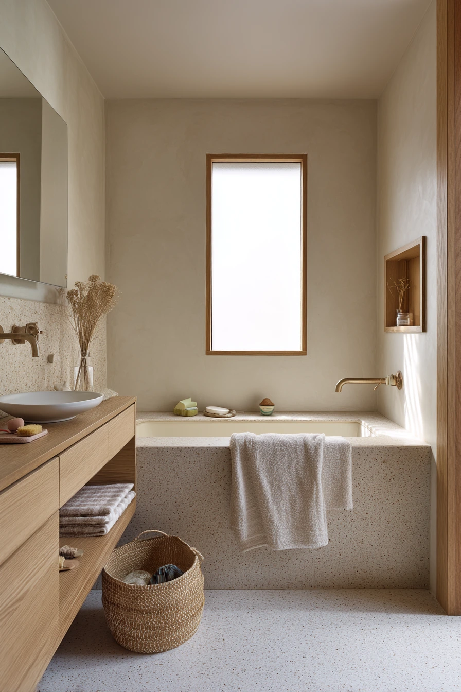 1. Sunlit Family Bath With Storage Niche
