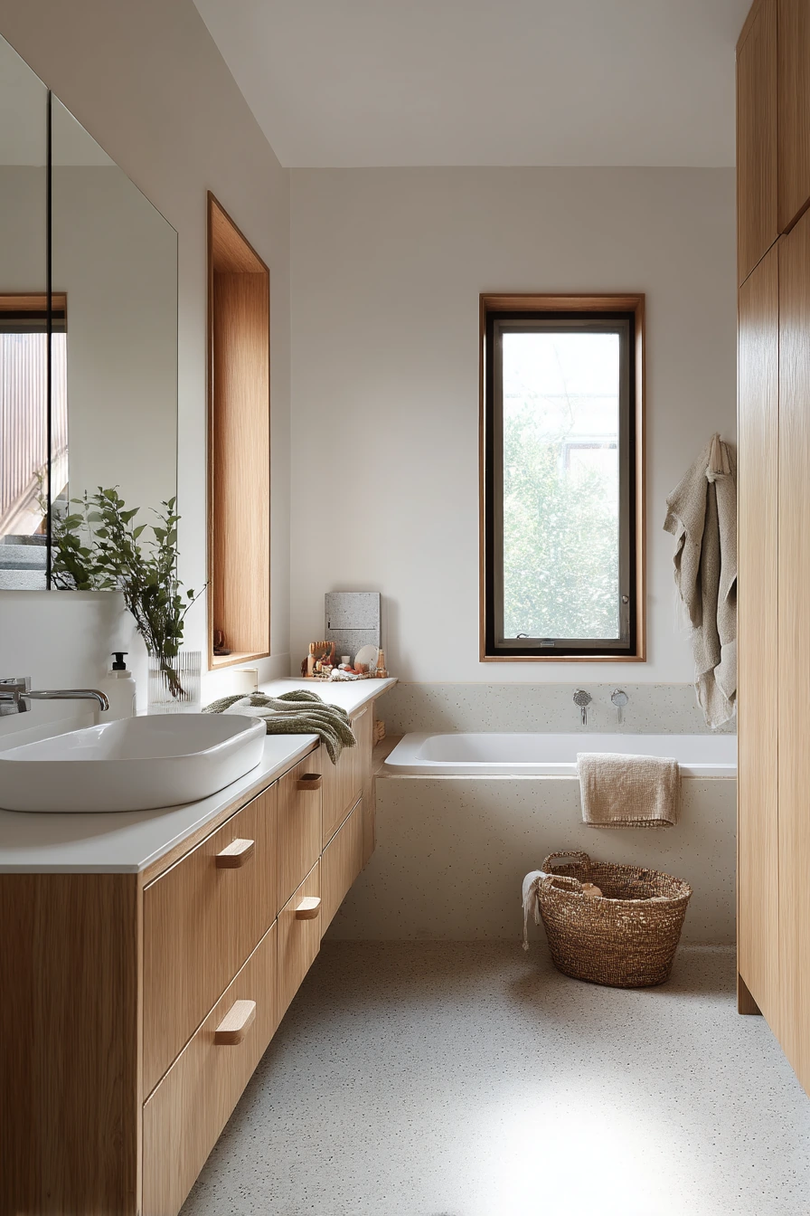 1. Sunlit Family Bath With Storage Niche