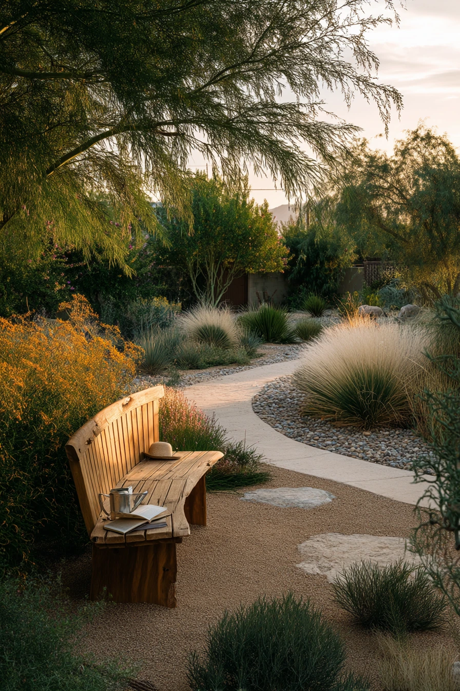 Native Plant Garden at Dusk