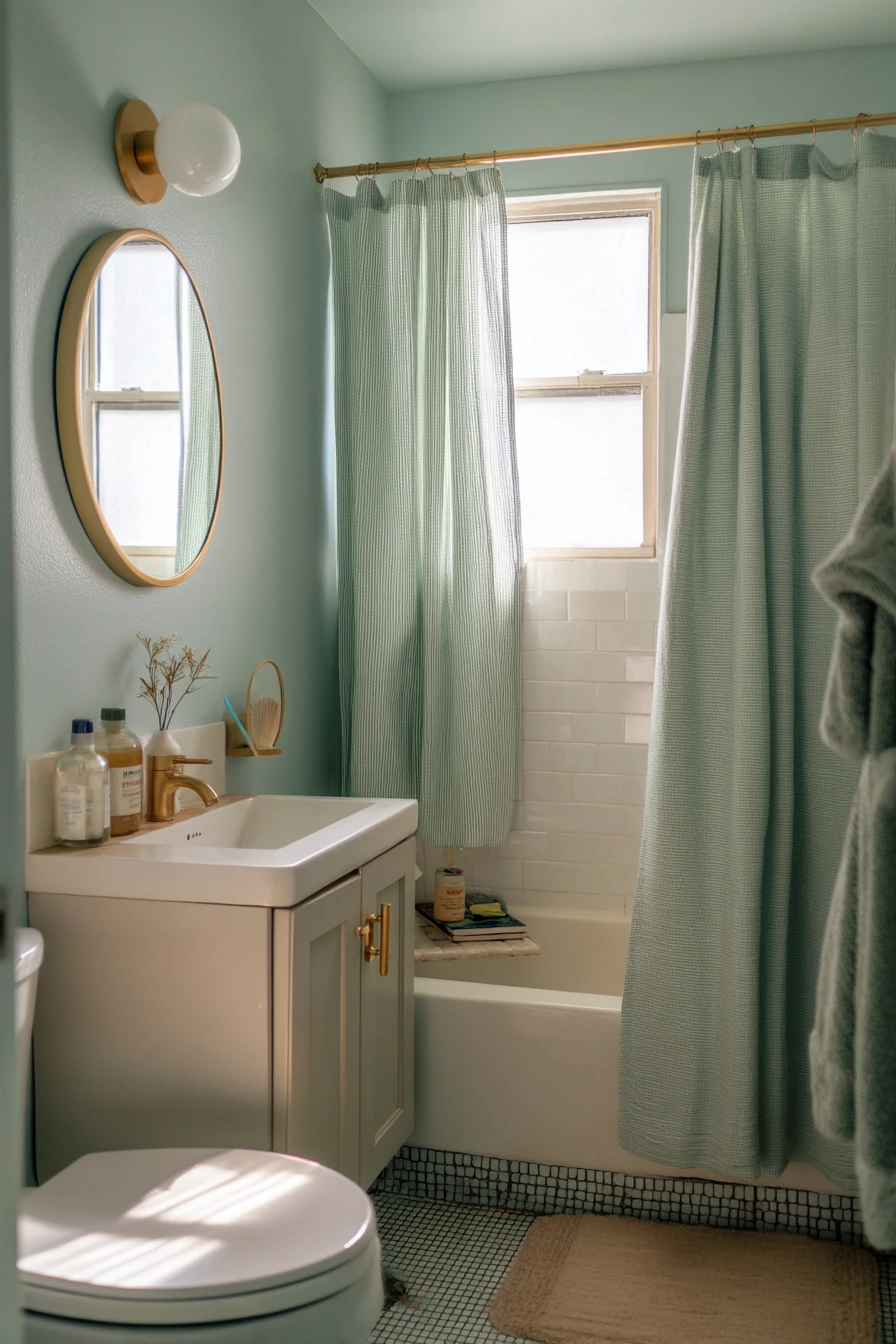 Renter-Friendly Art Deco Refresh in a Shared Bath