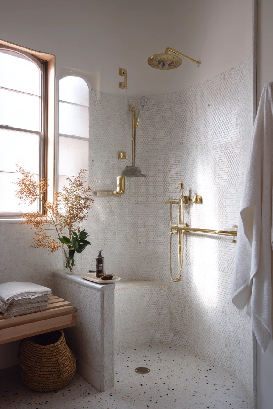 Accessible Art Deco Bath with Warm, Safe Details