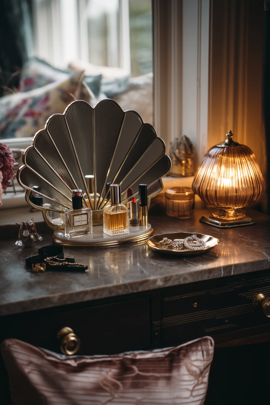Art Deco Bedroom with Vanity Corner