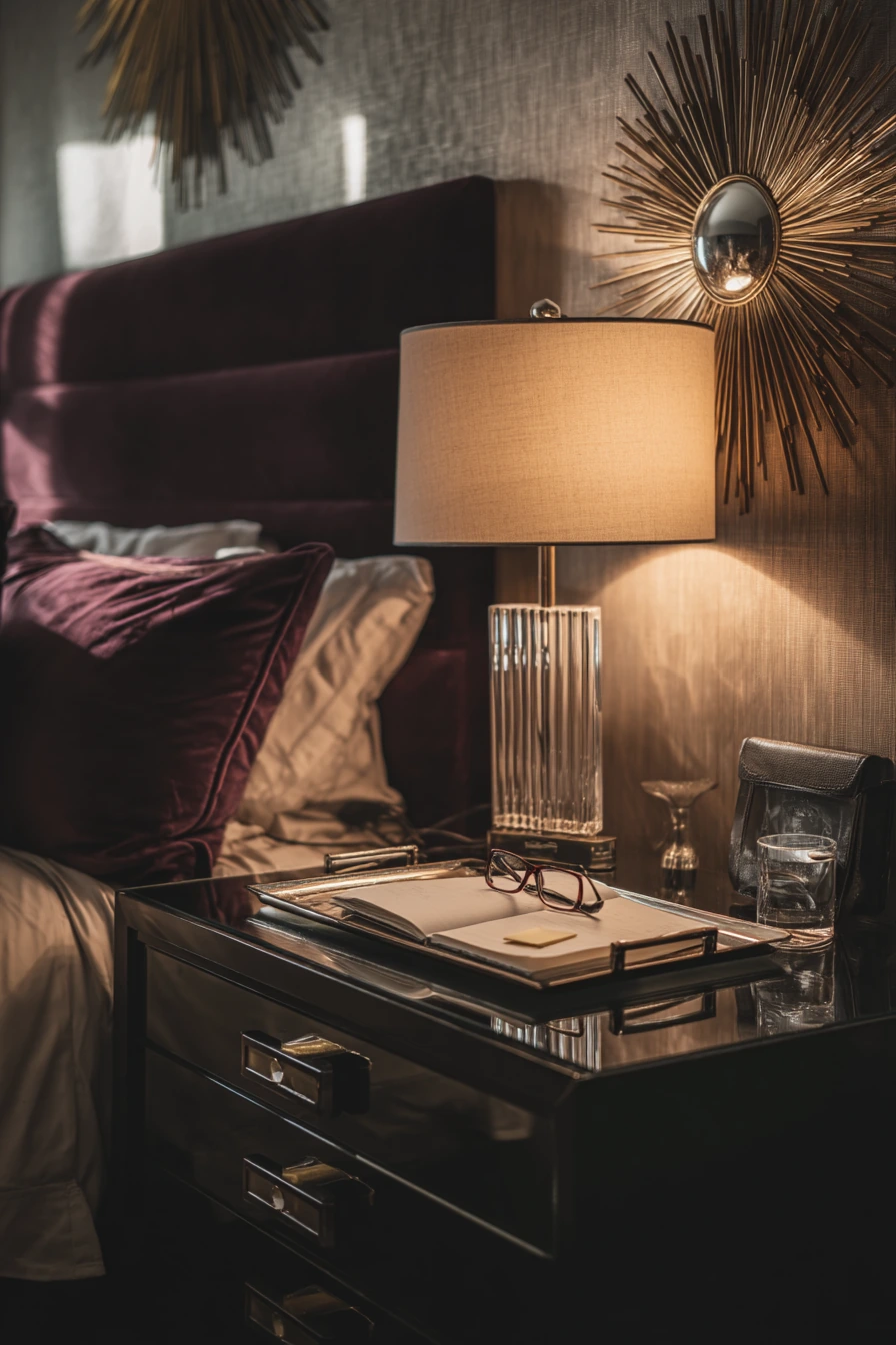 Moody Art Deco Bedroom for a Night Owl