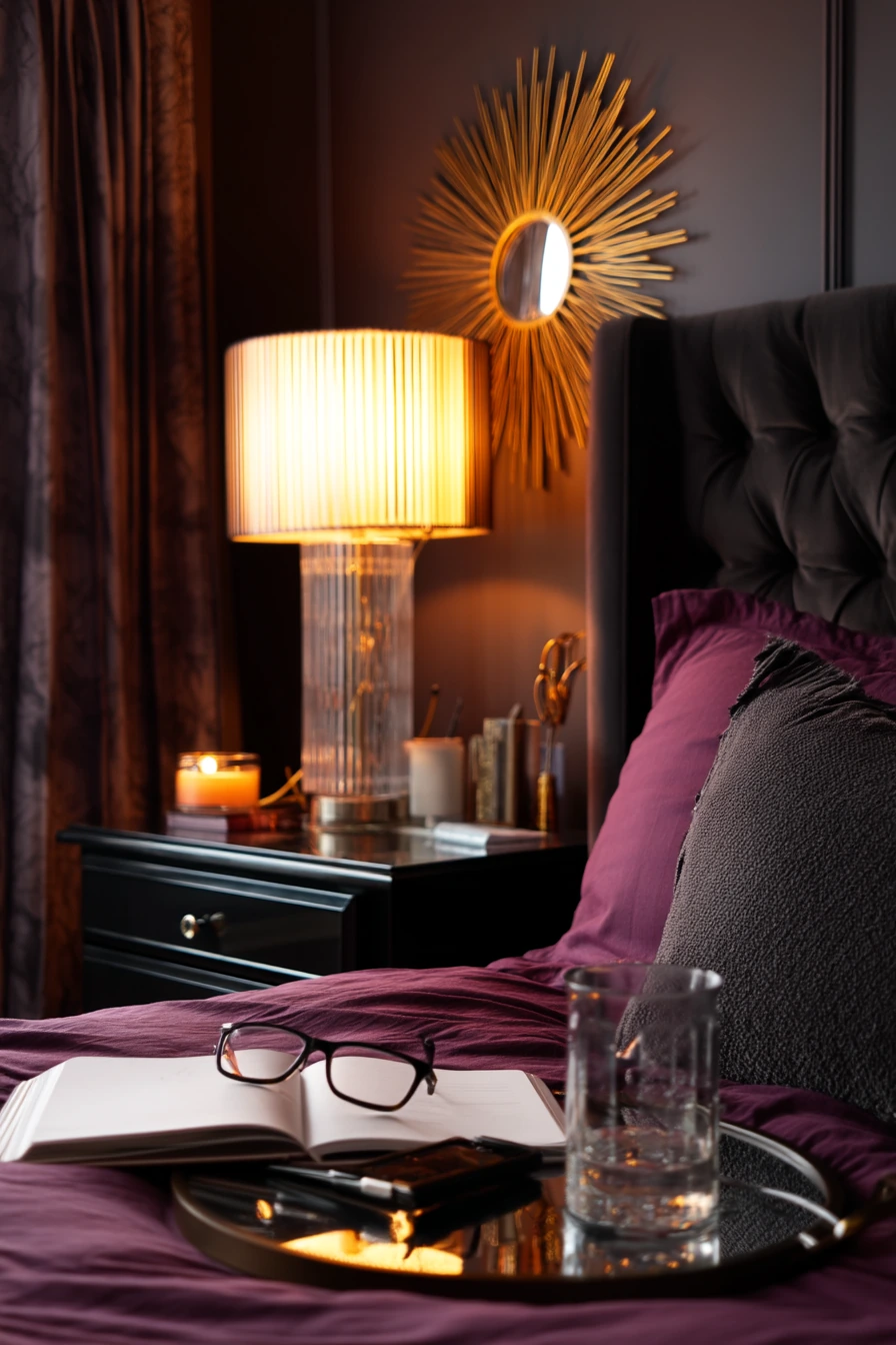 Moody Art Deco Bedroom for a Night Owl