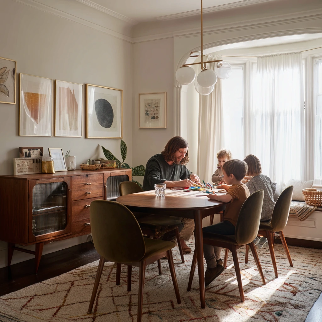 Family-Friendly Deco Dining Room
