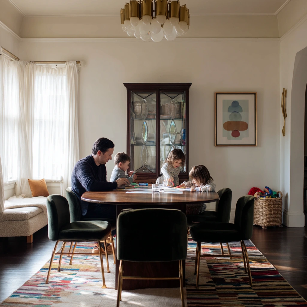 Family-Friendly Deco Dining Room