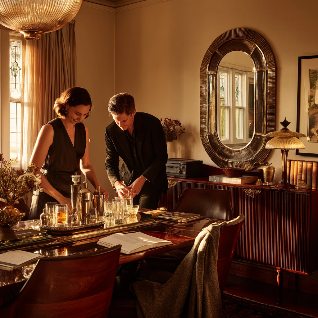 Cocktail Hour in the Dining Room