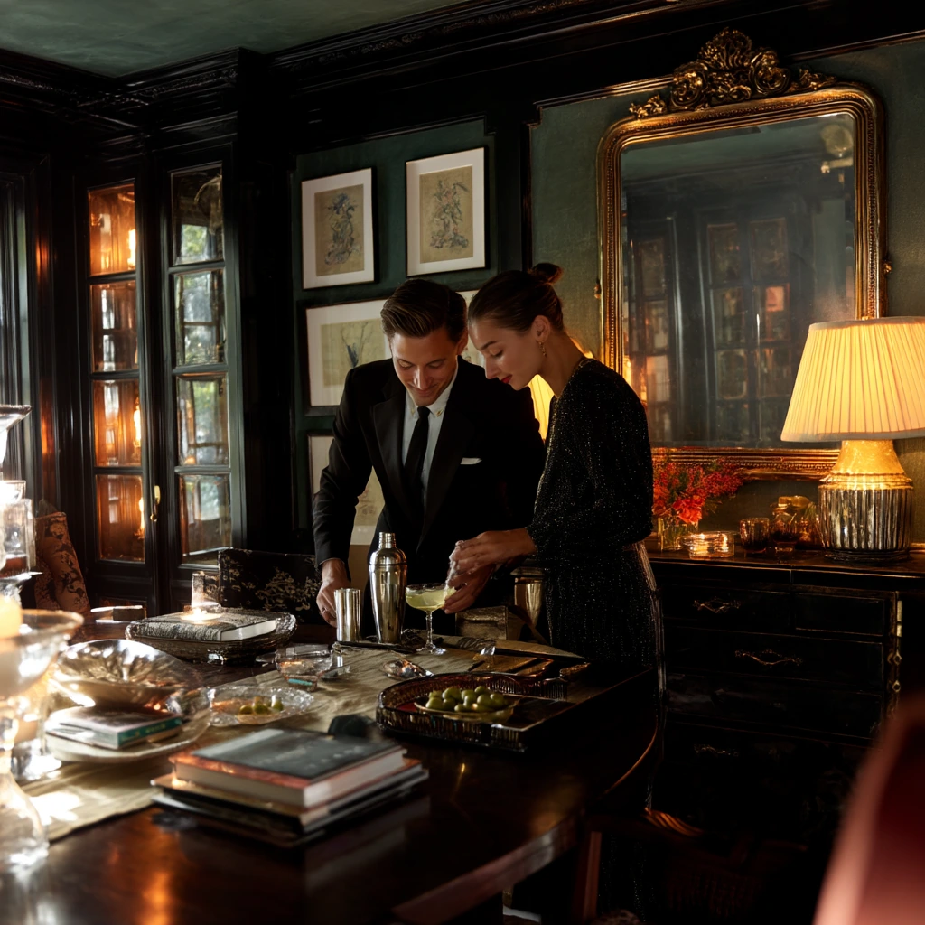 Cocktail Hour in the Dining Room