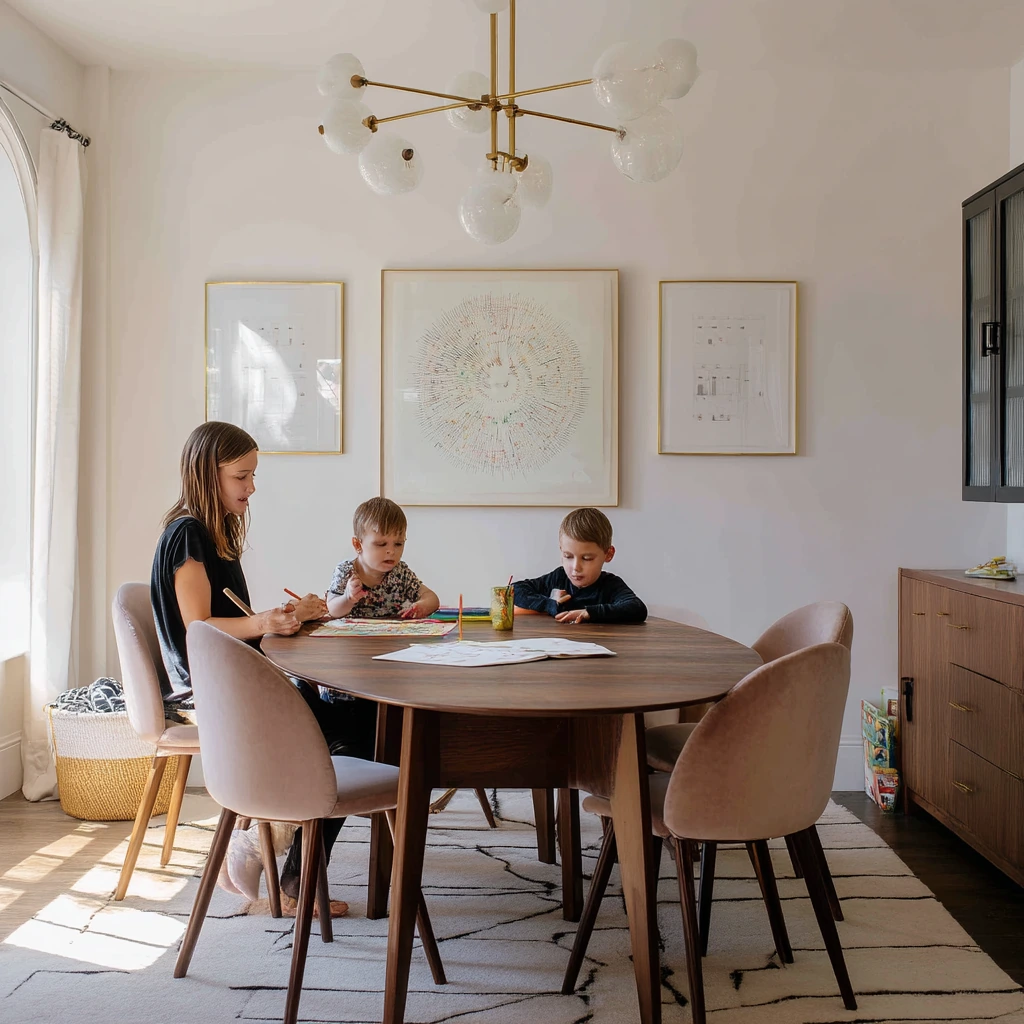 Family-Friendly Deco Dining Room