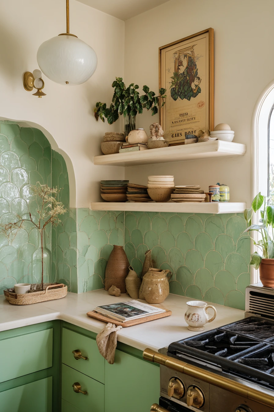 Art Deco Kitchen with Vintage Collector Personality