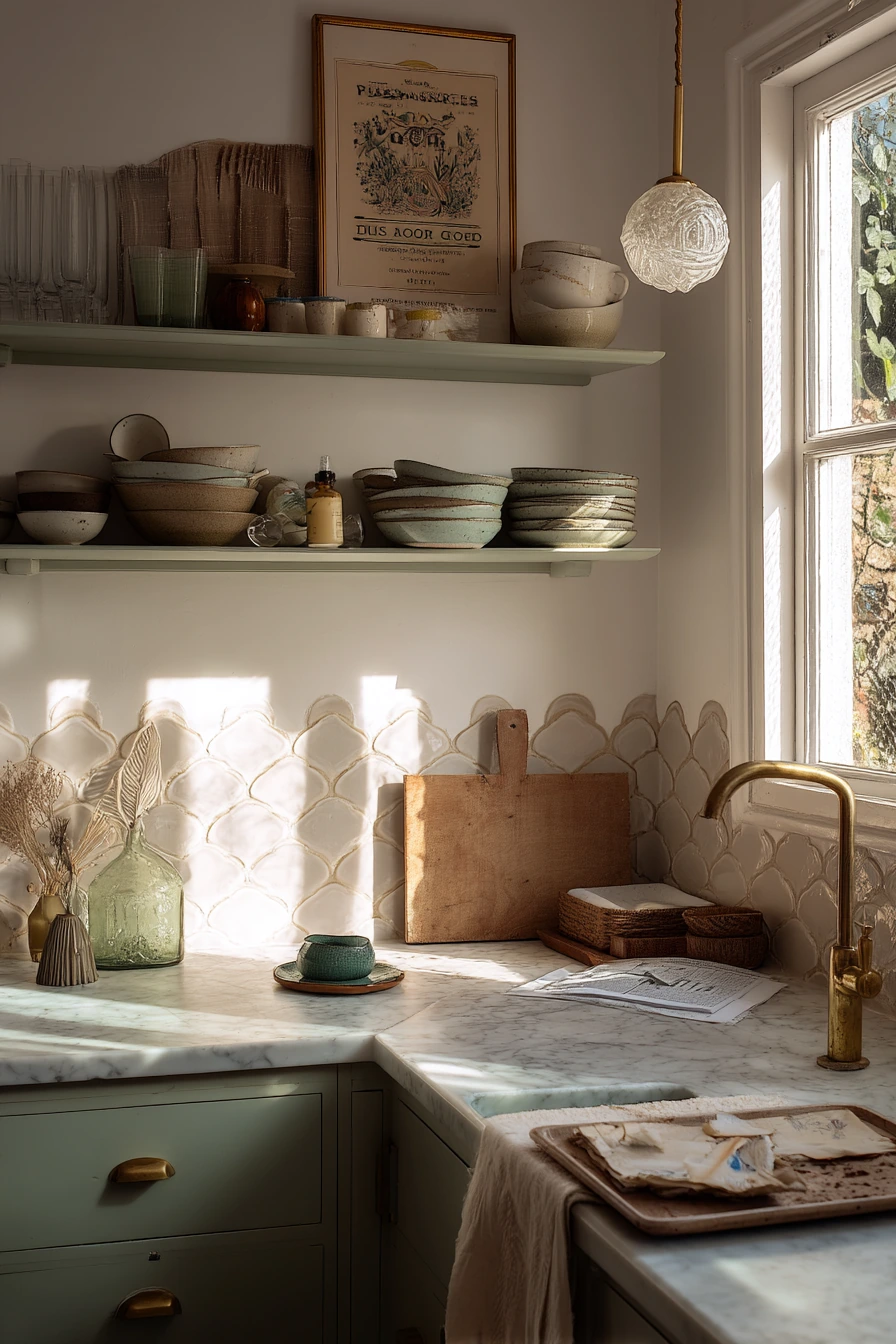 Art Deco Kitchen with Vintage Collector Personality
