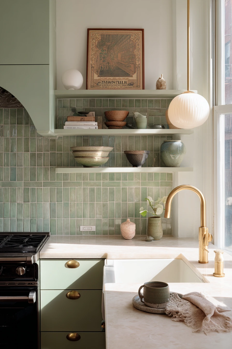 Art Deco Kitchen with Vintage Collector Personality