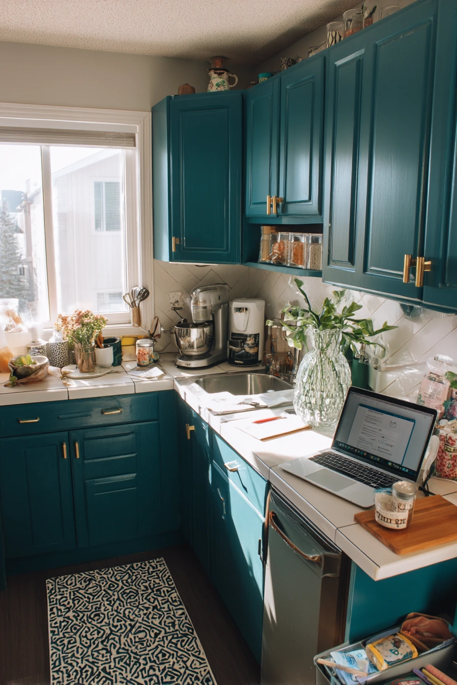 Budget Art Deco Kitchen Upgrade with Bold Color