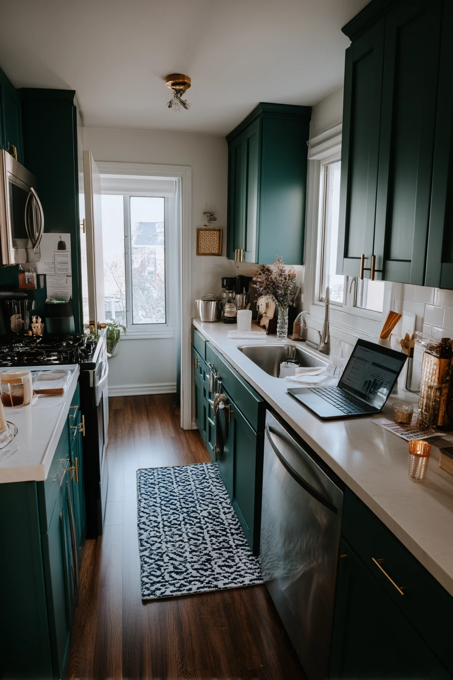 Budget Art Deco Kitchen Upgrade with Bold Color