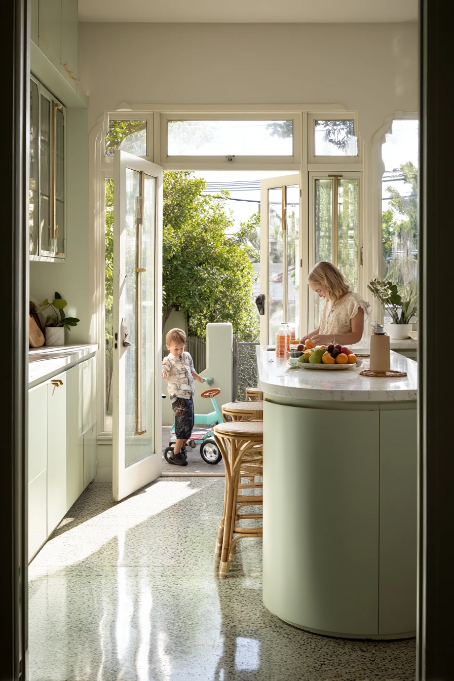 Art Deco Kitchen with Indoor-Outdoor Flow