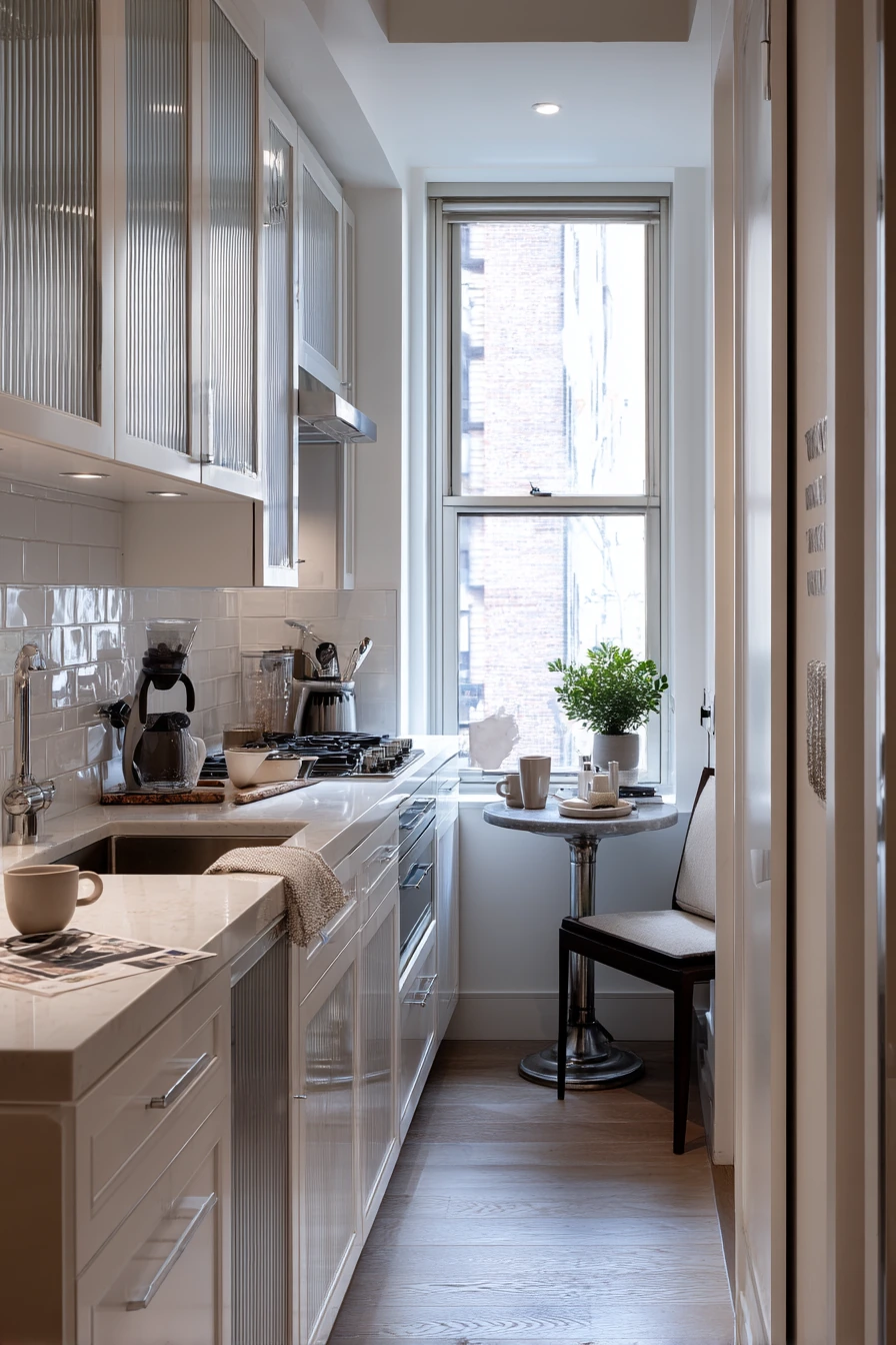 Compact Art Deco Galley Kitchen for City Living