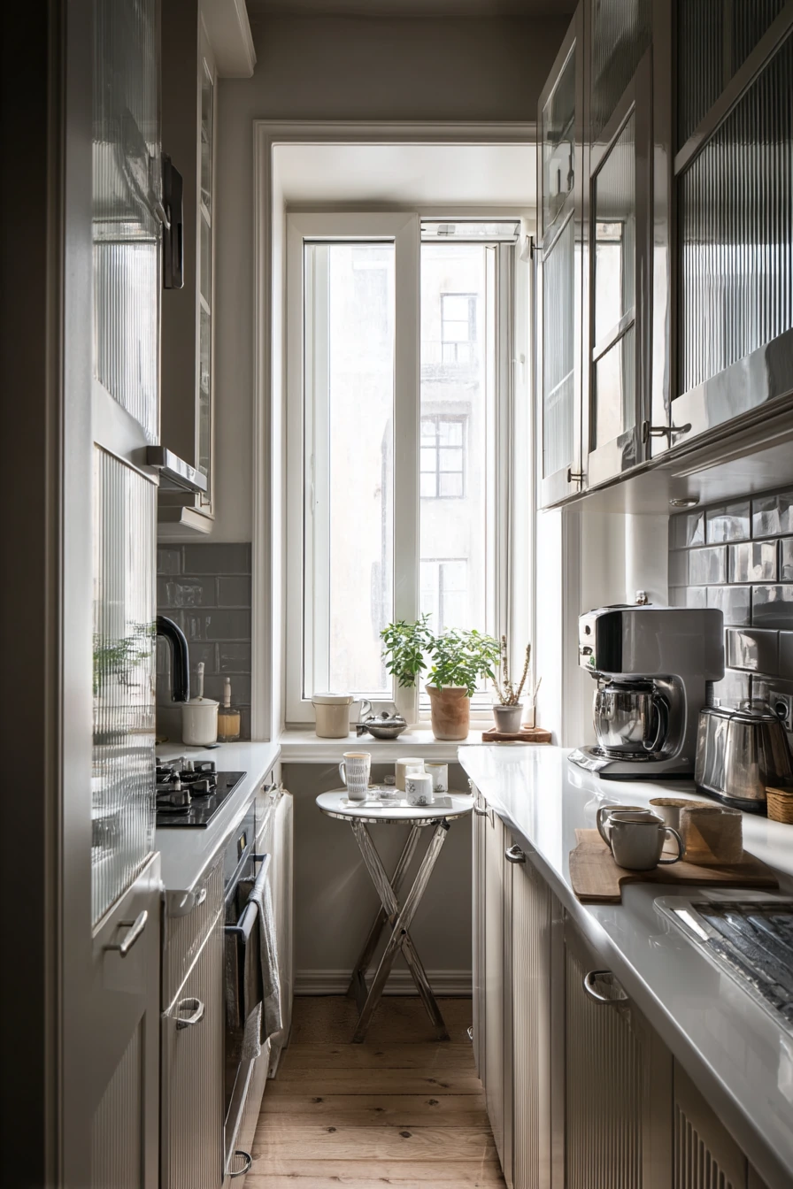 Compact Art Deco Galley Kitchen for City Living