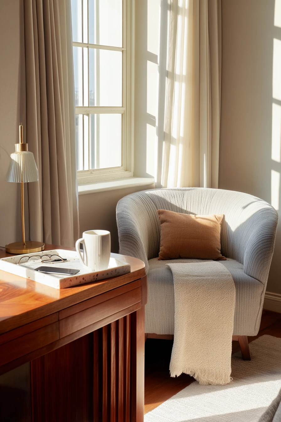 Soft Deco Living Room for a Quiet Morning Routine