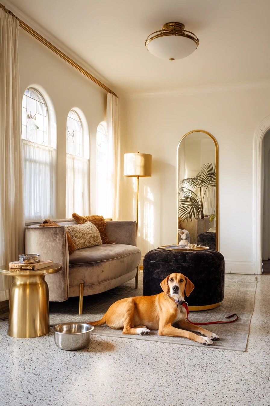 Pet-Friendly Deco Living Room with Everyday Charm