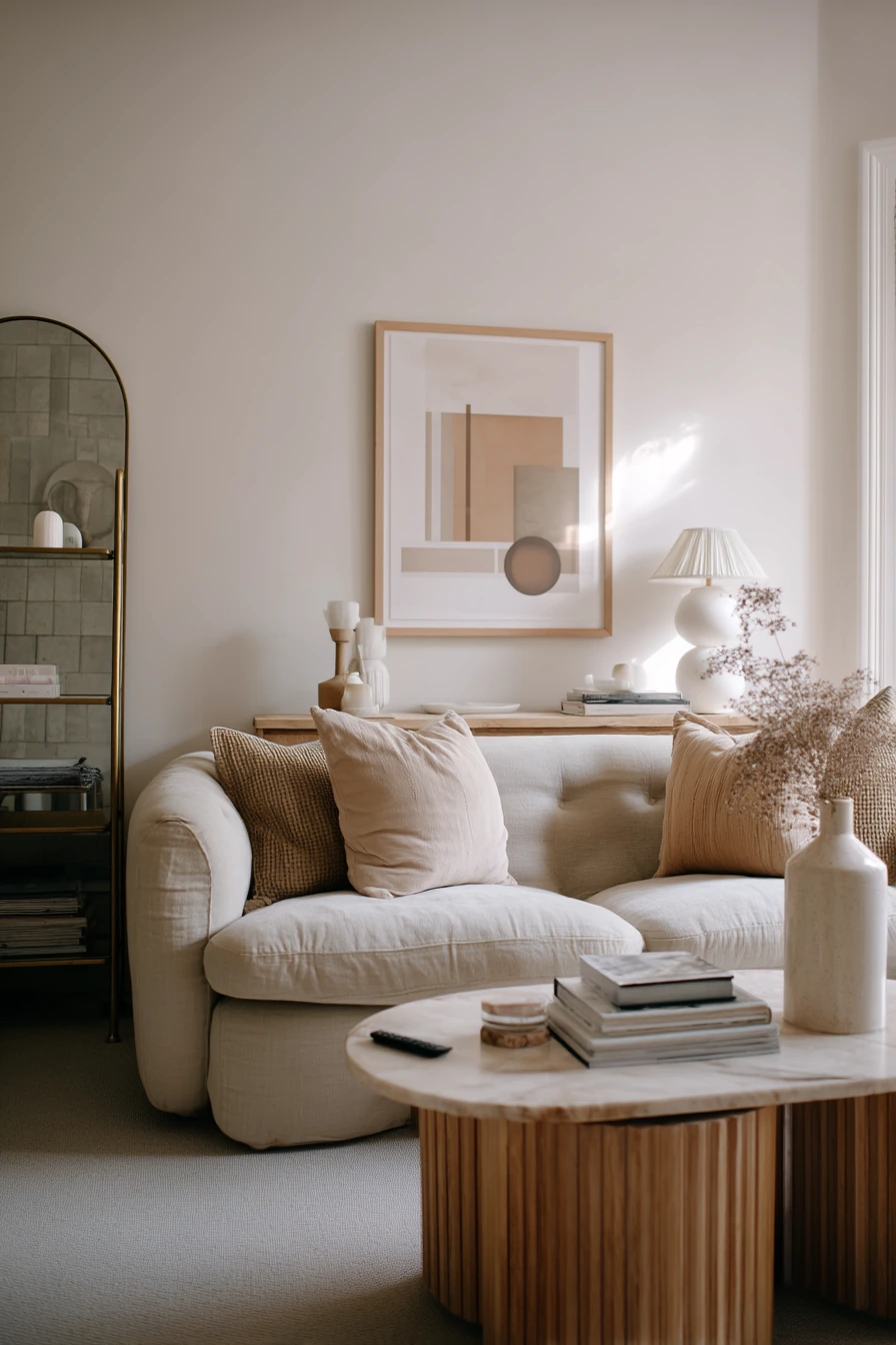 Minimal Deco Living Room with Vintage Finds