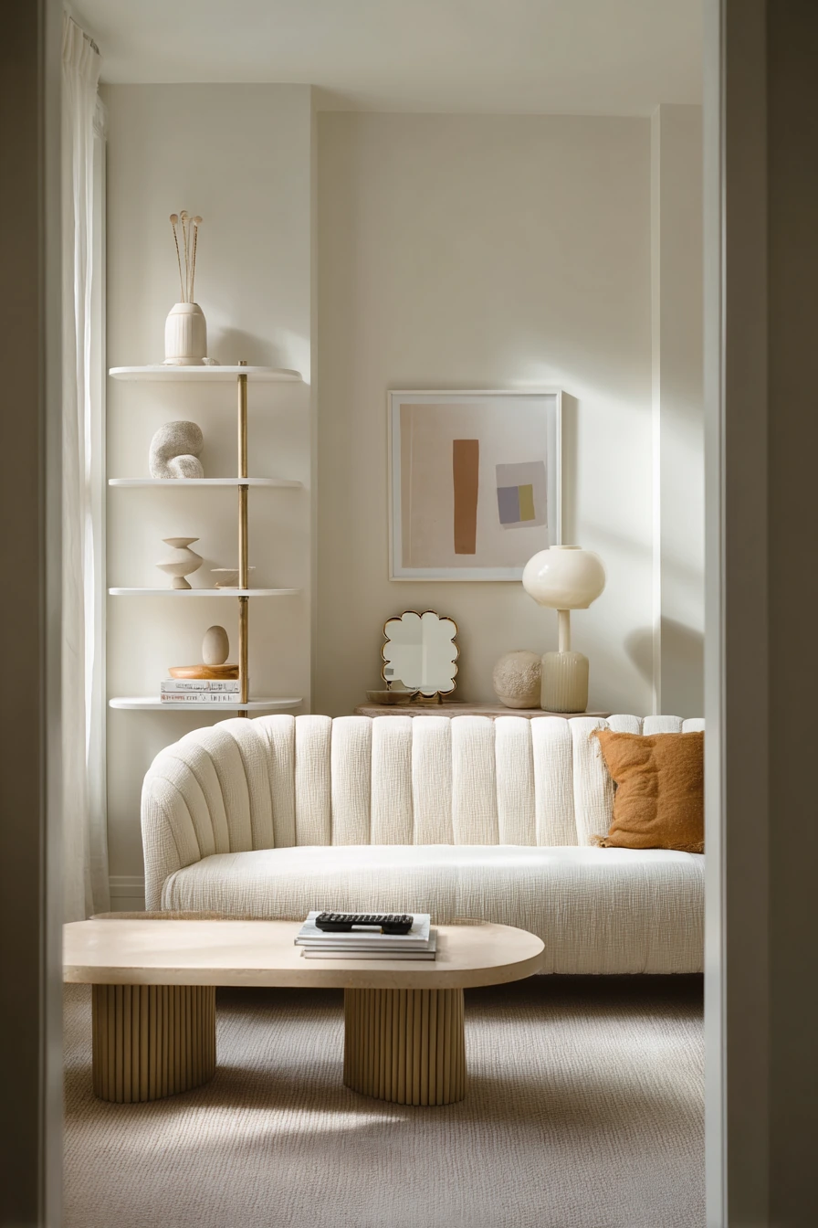 Minimal Deco Living Room with Vintage Finds