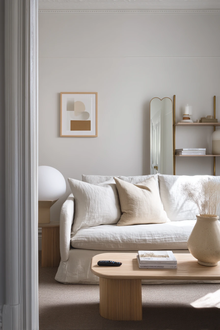 Minimal Deco Living Room with Vintage Finds