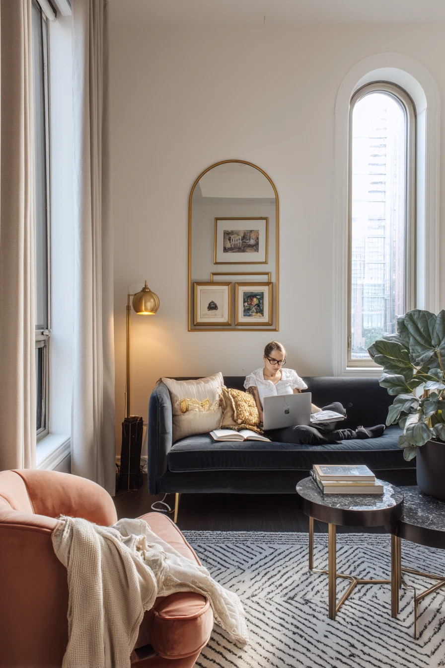 Compact City Living Room with Deco Drama