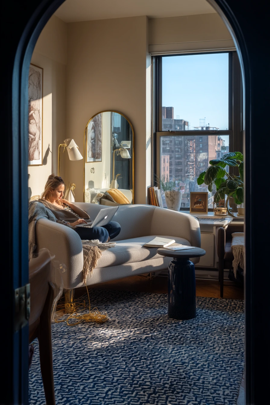 Compact City Living Room with Deco Drama