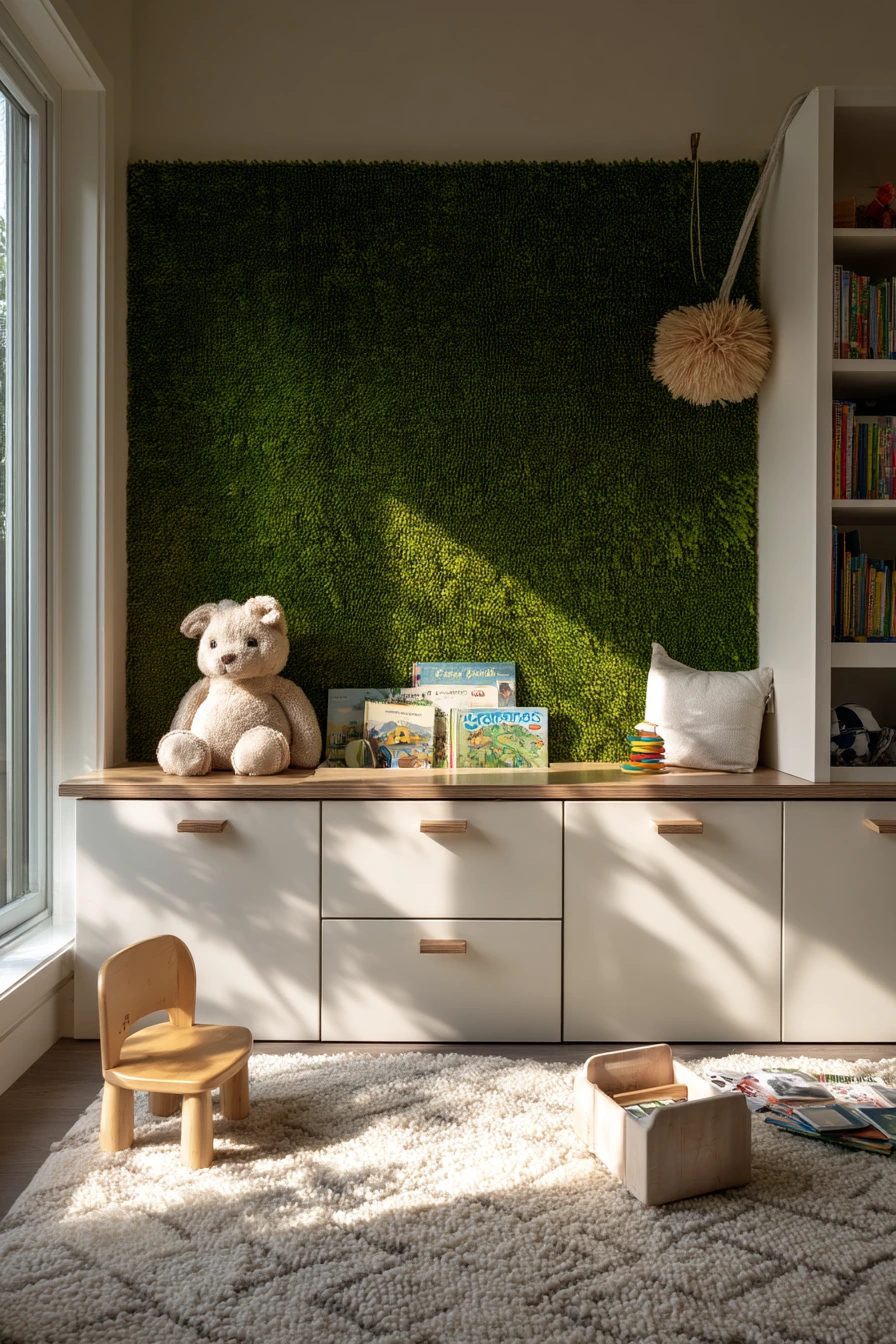 Family Playroom Green Feature Wall
