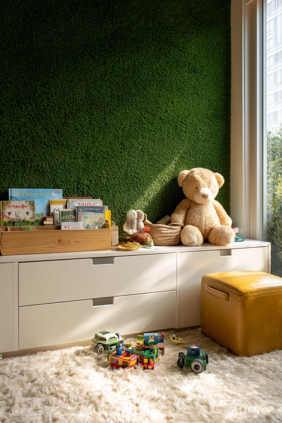 Family Playroom Green Feature Wall
