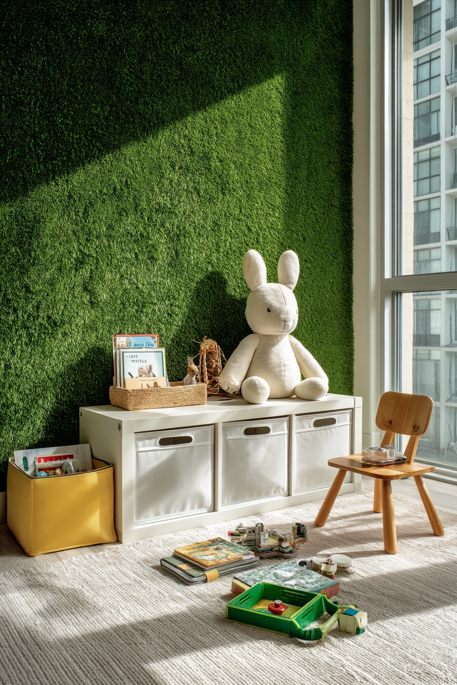 Family Playroom Green Feature Wall