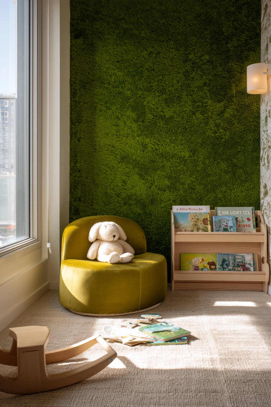 Family Playroom Green Feature Wall