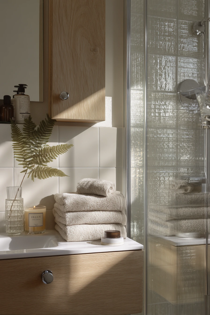 Small Ensuite with Calm Storage