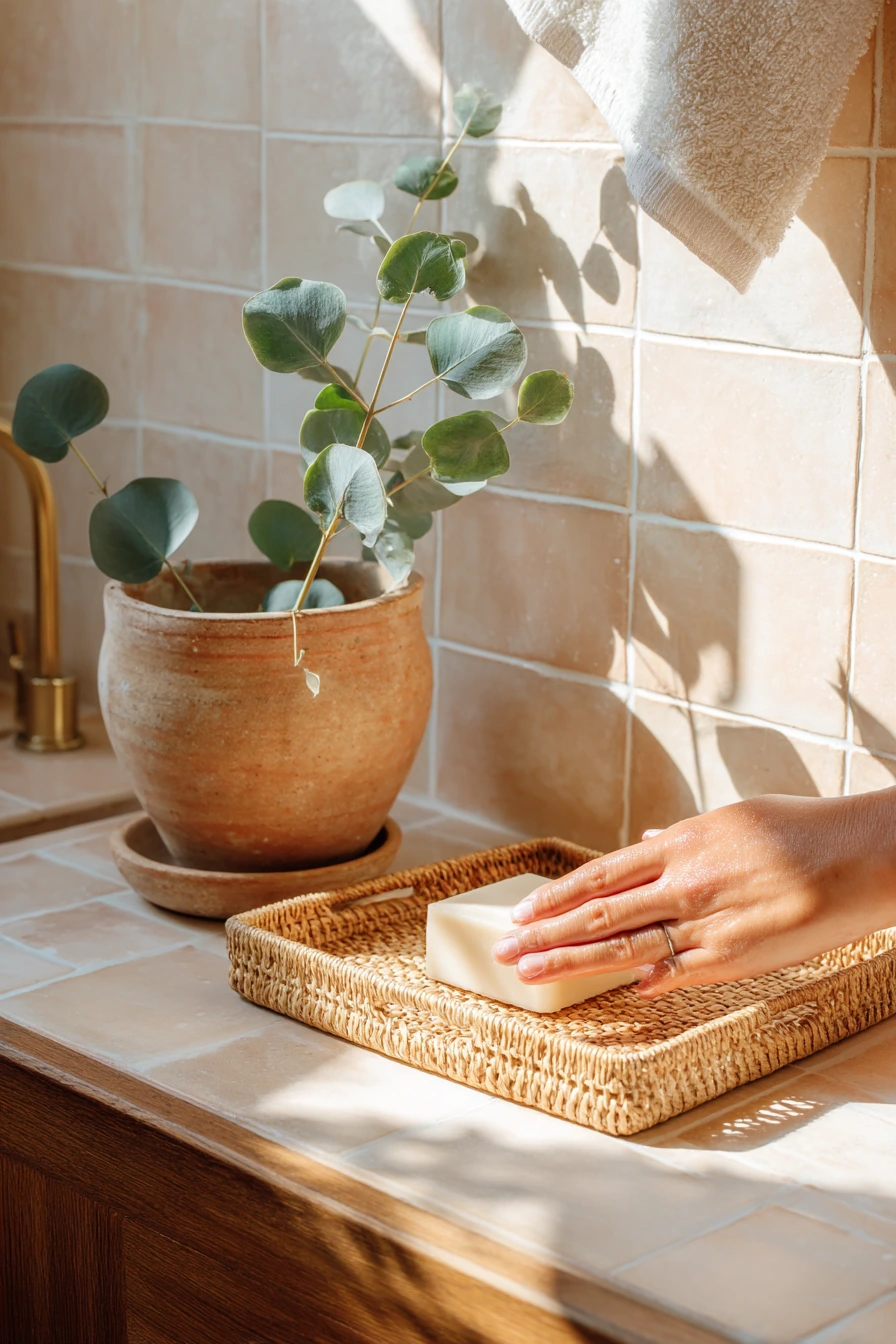 Plant-Filled Morning Wash Space