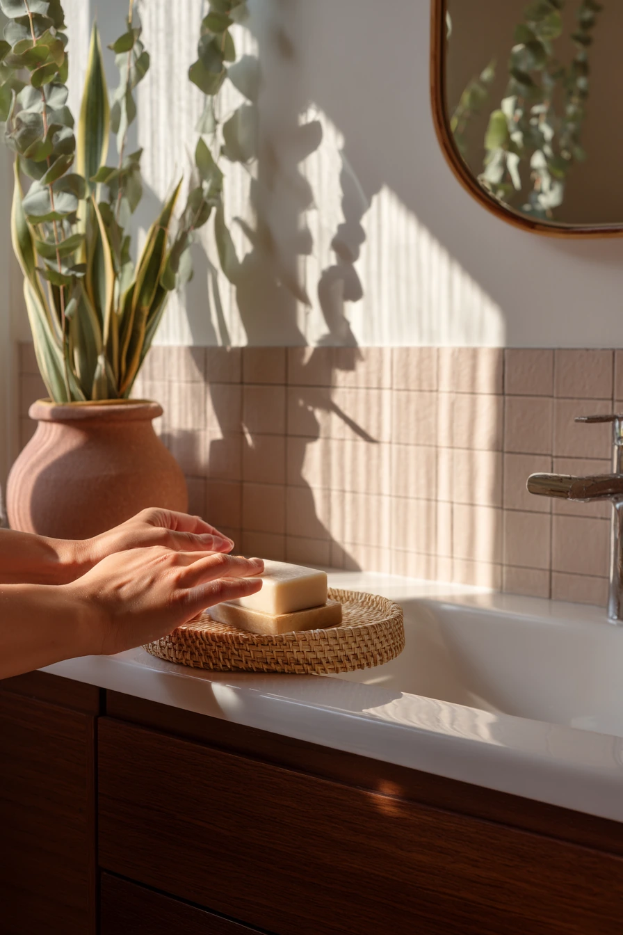 Plant-Filled Morning Wash Space