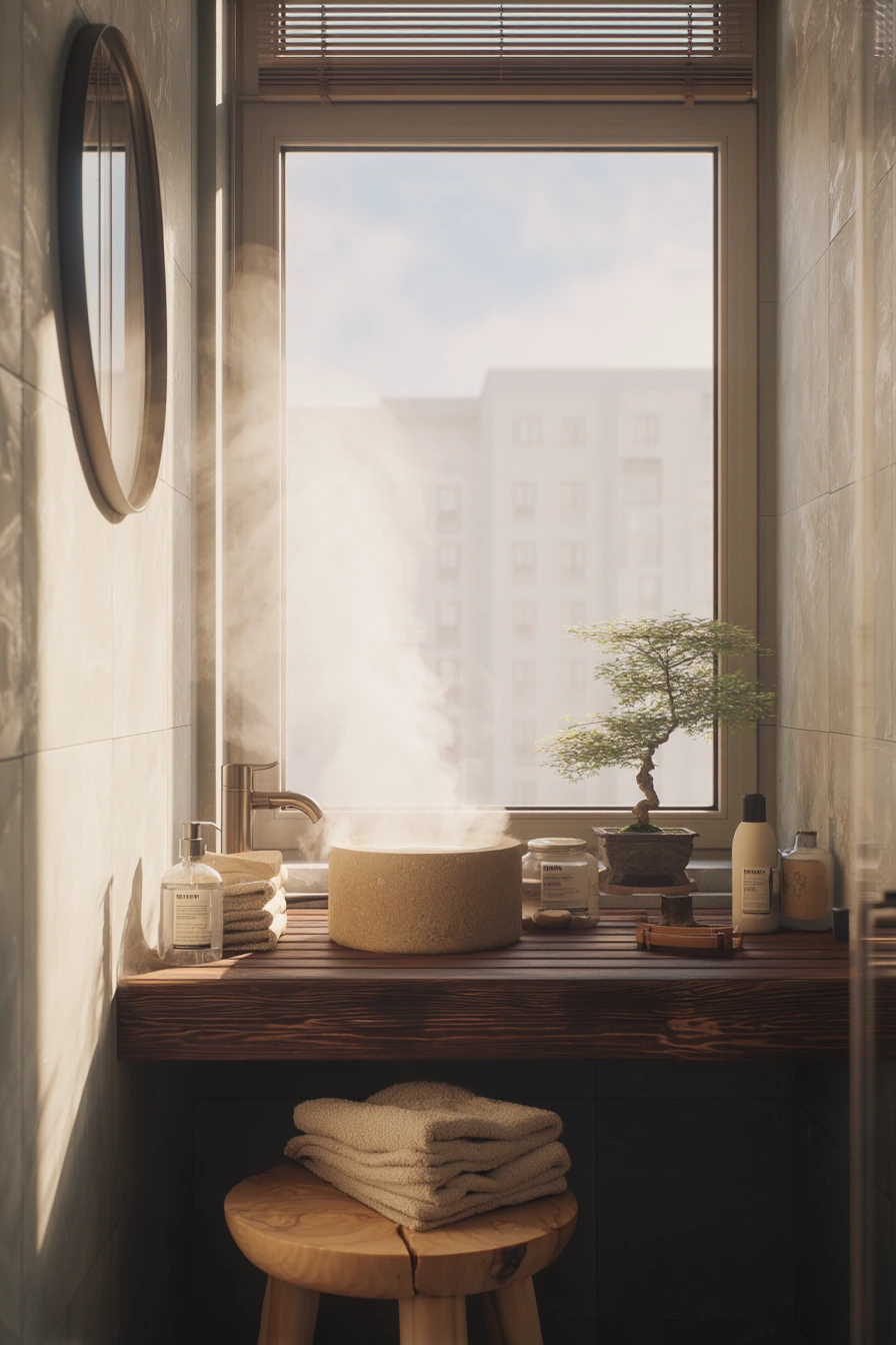 Compact Spa-Style Bath for a City Apartment