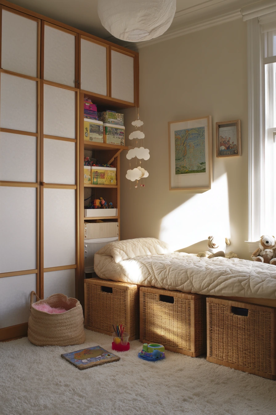 Kids’ Bedroom with Gentle Order