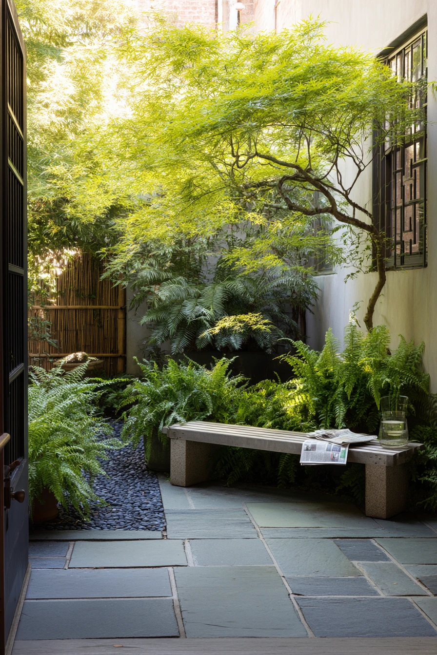 Courtyard With Stone And Shade