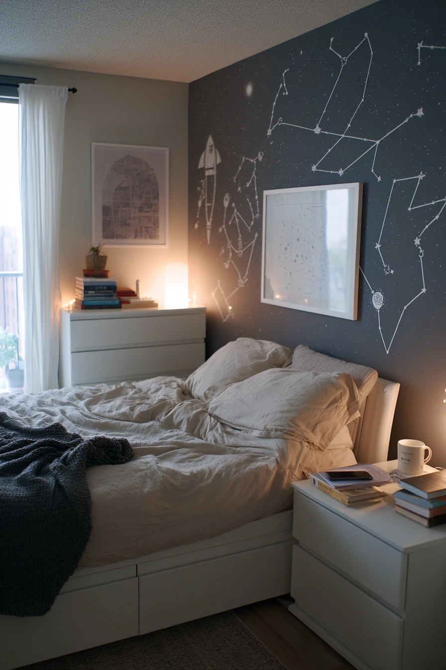 Renter-Friendly Space Theme with Removable Details
