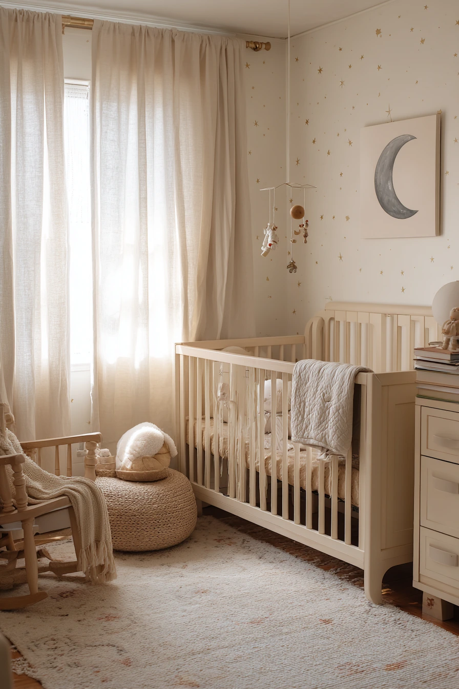 Maternity Nursery with Gentle Astronaut Motifs
