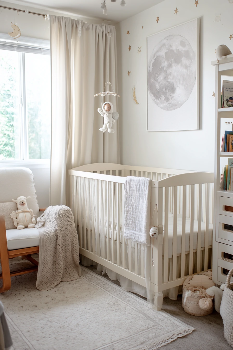 Maternity Nursery with Gentle Astronaut Motifs