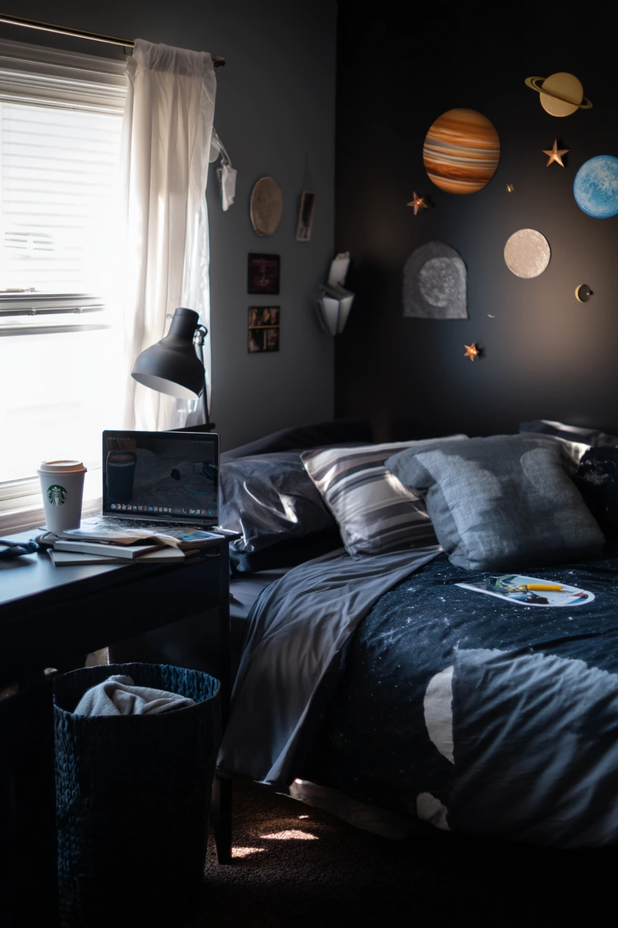 Budget Bedroom Makeover with DIY Galaxy Accents