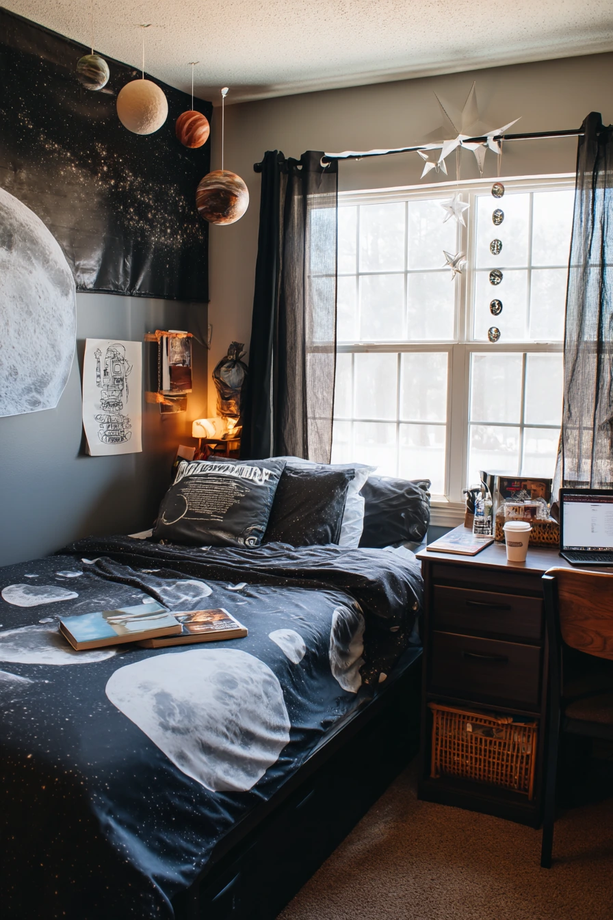 Budget Bedroom Makeover with DIY Galaxy Accents