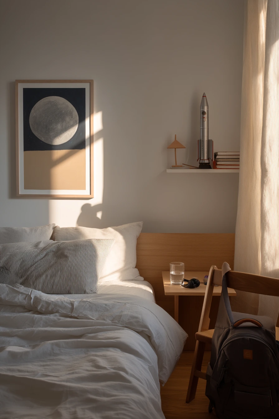 Minimal Astronaut Bedroom for a Calm Preteen