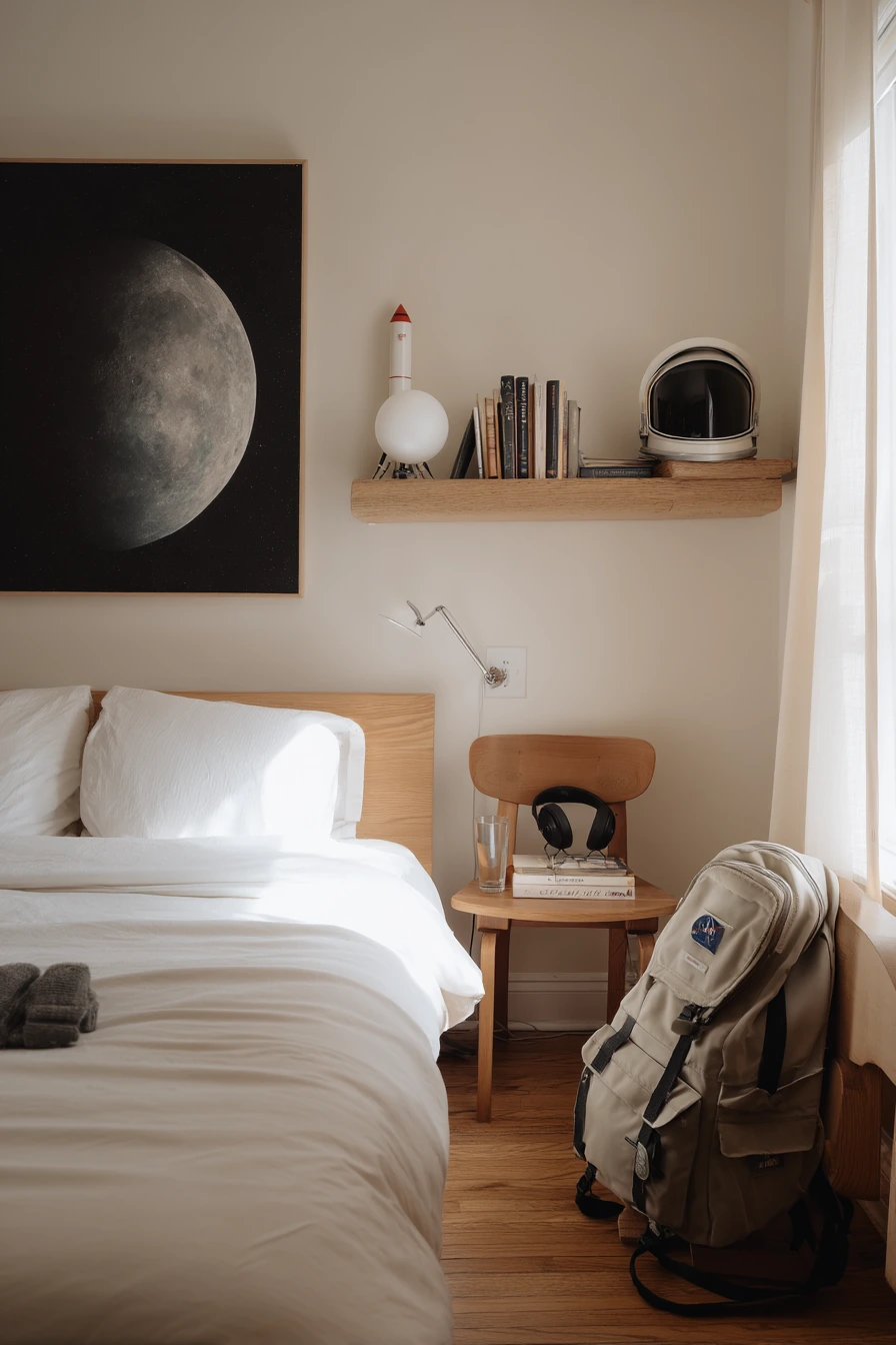Minimal Astronaut Bedroom for a Calm Preteen