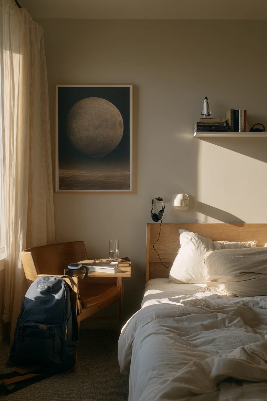 Minimal Astronaut Bedroom for a Calm Preteen
