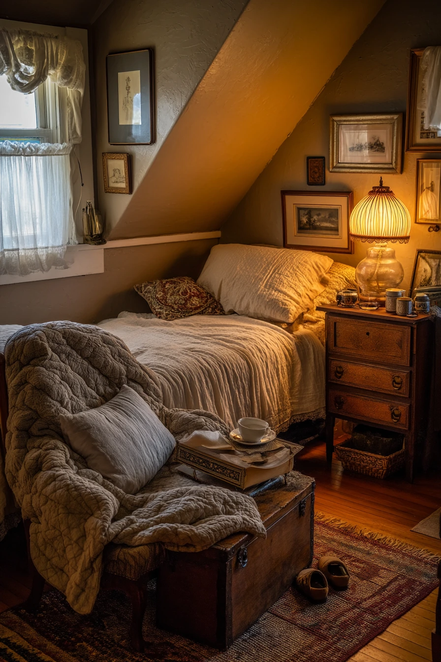 Warm Cottage Attic Bedroom
