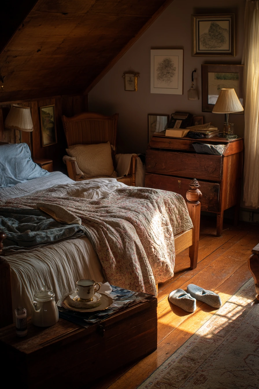 Warm Cottage Attic Bedroom