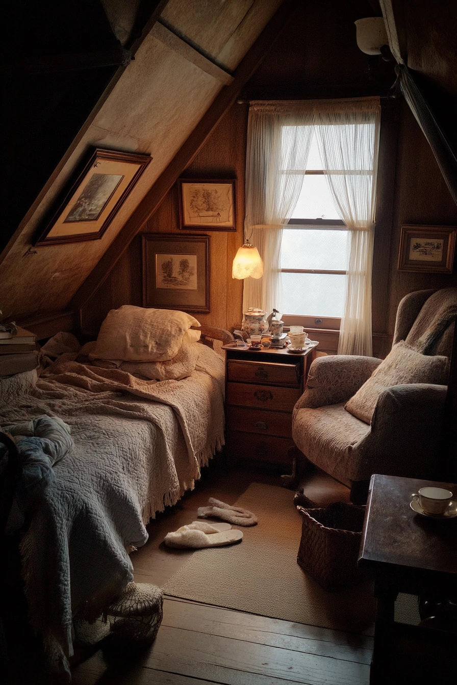 Warm Cottage Attic Bedroom